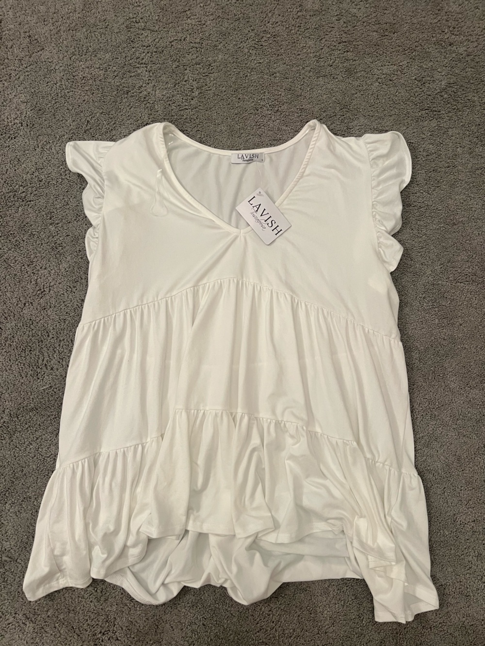 Lavish White Ruffled Top